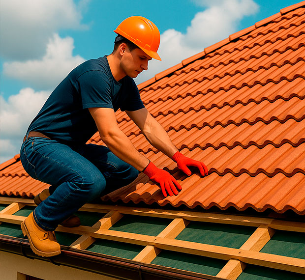 Кровля из цементно-песчаной черепицы в Калуге