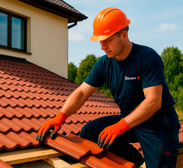 Монтаж кровли из натуральной черепицы в Калуге