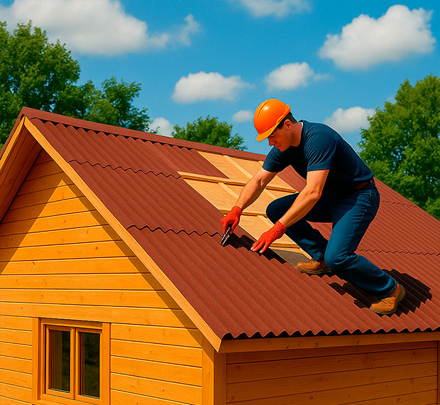 Монтаж кровли из ондулина в Калуге
