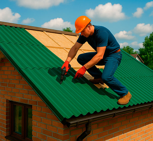 Монтаж кровли из профнастила в Калуге