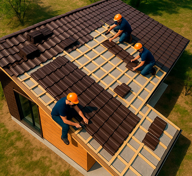 Монтаж 1-скатной крыши в Калуге